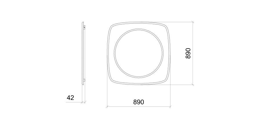 Spiegel 90 x 90 cm - Theuns Eiken meubels